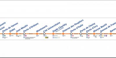 Carte du tramway Paris T3a